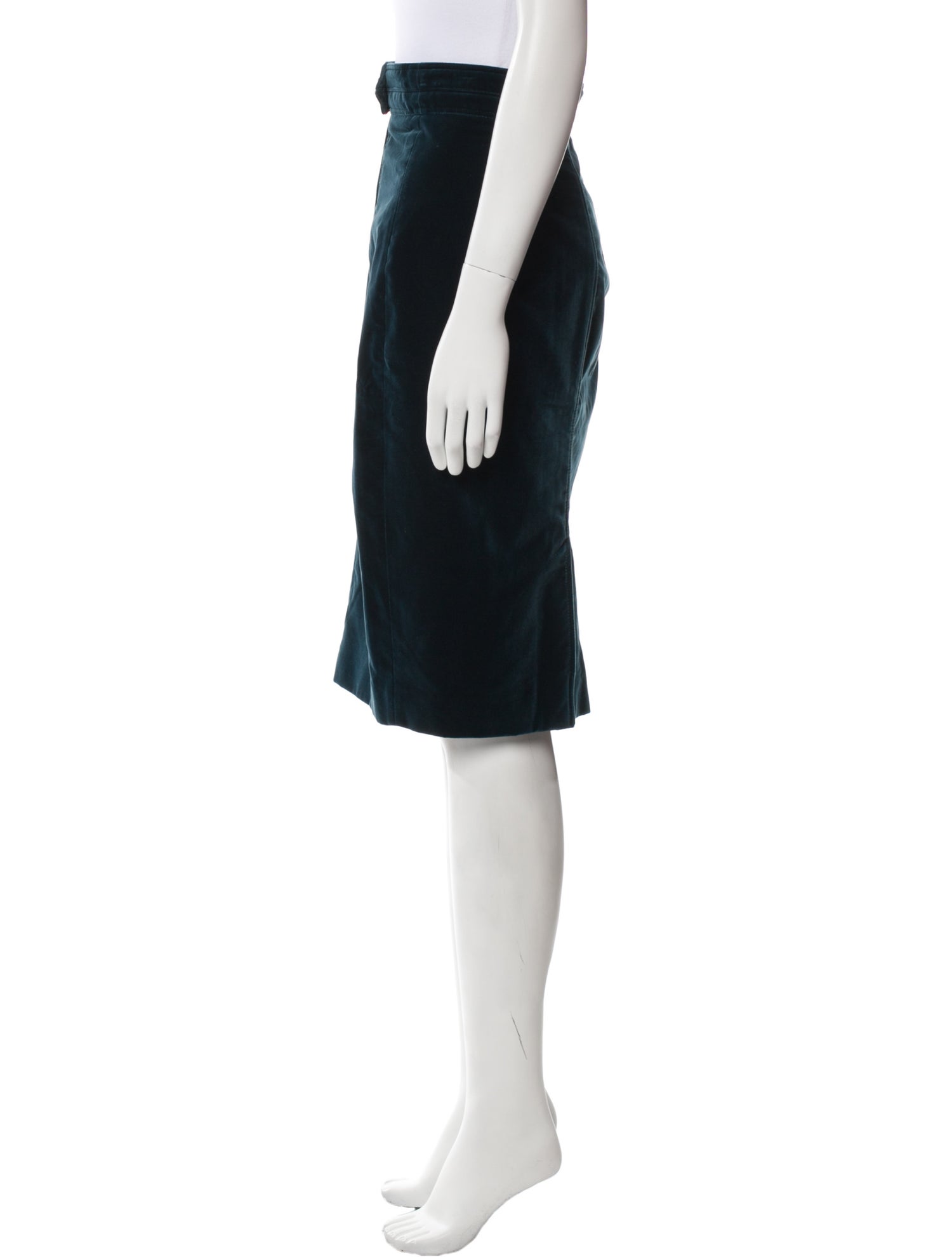 Burberry Prorsum Leather Trim Embellishment Knee-Length Skirt