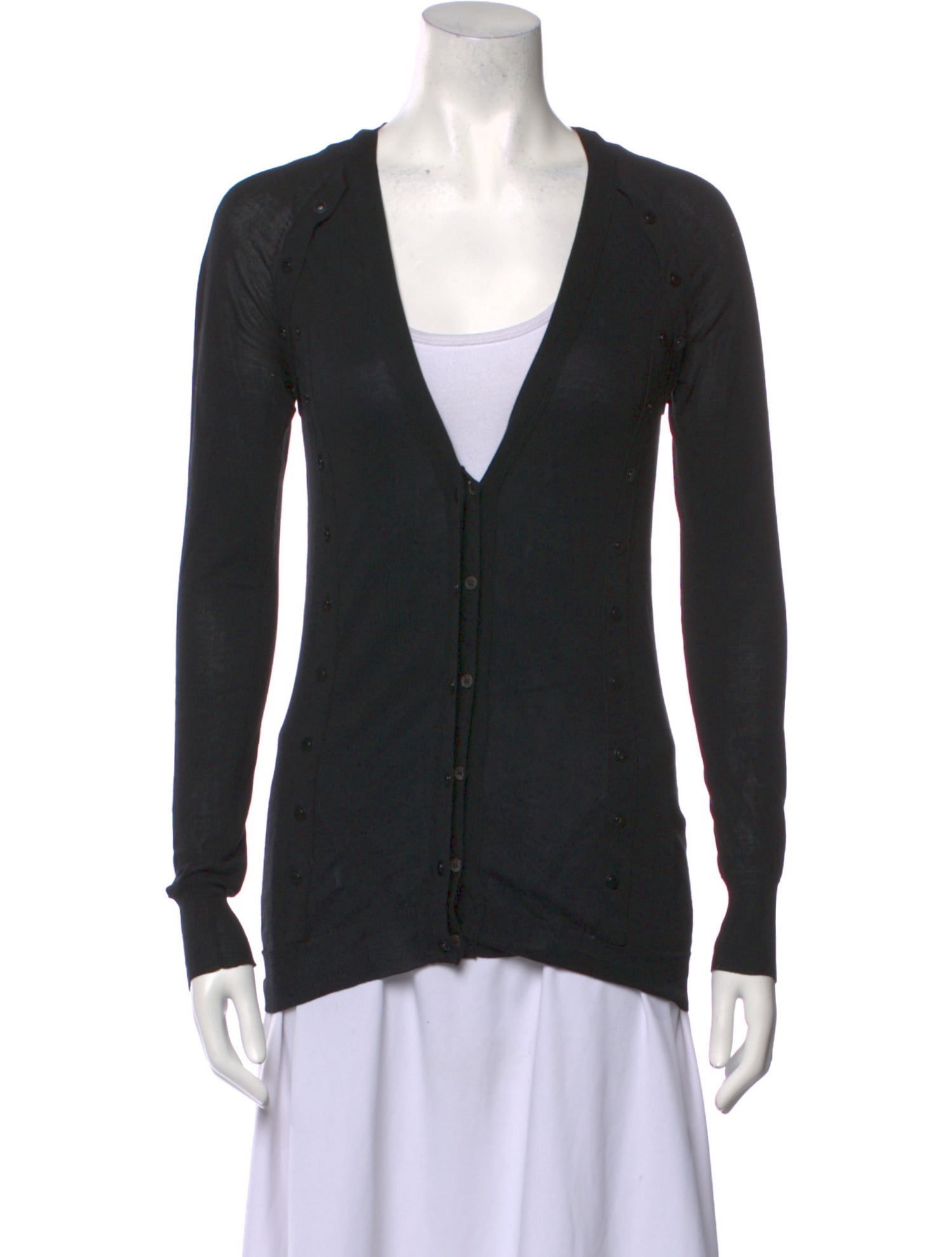 Burberry Prorsum Silk V-Neck Sweater