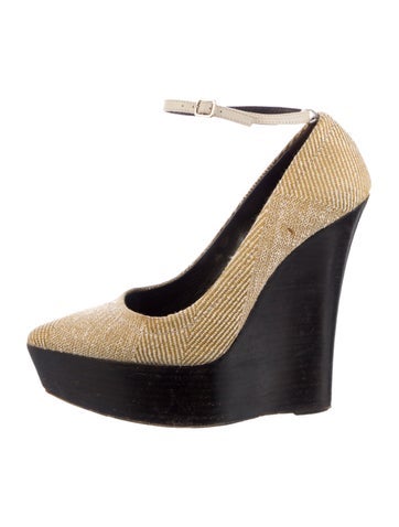 Burberry Prorsum Pumps Canvas Tweed Pattern IT 39 | 9