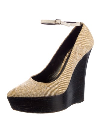 Burberry Prorsum Canvas Tweed Pattern Pumps