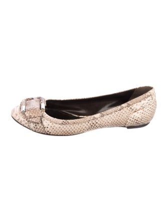 Burberry Prorsum Snakeskin Animal Print Ballet Flats