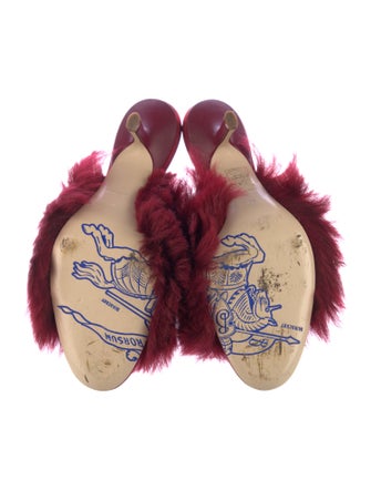 Burberry Prorsum Leather Trim Embellishment Slides