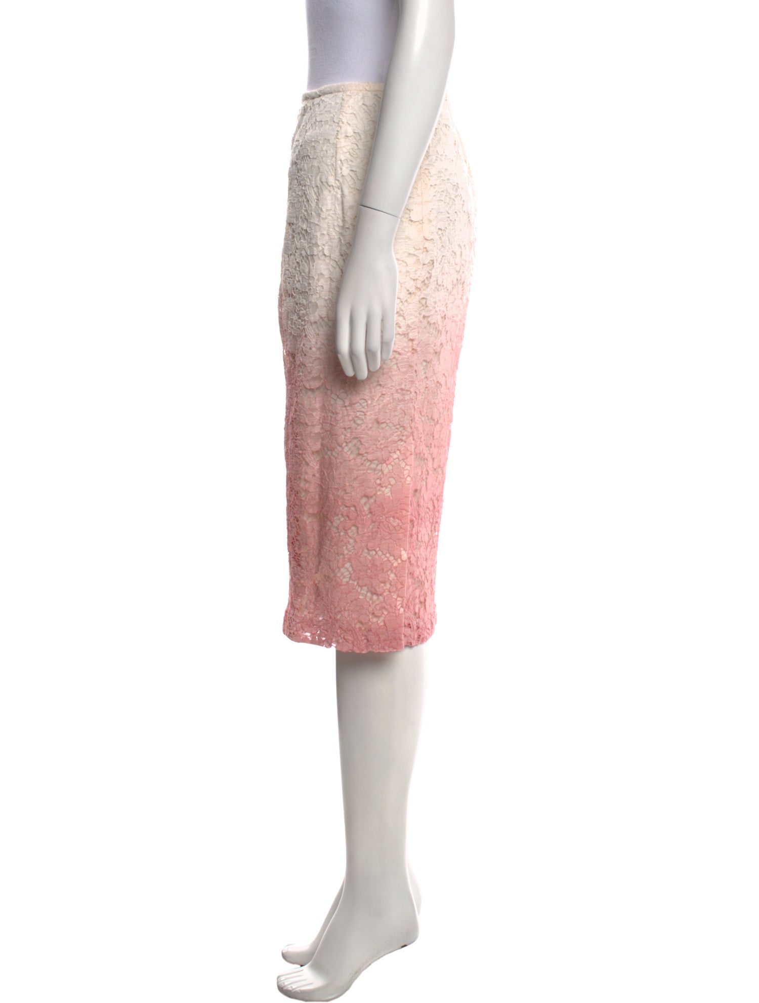 Burberry Prorsum Lace Trim Embellishment Knee-Length Skirt