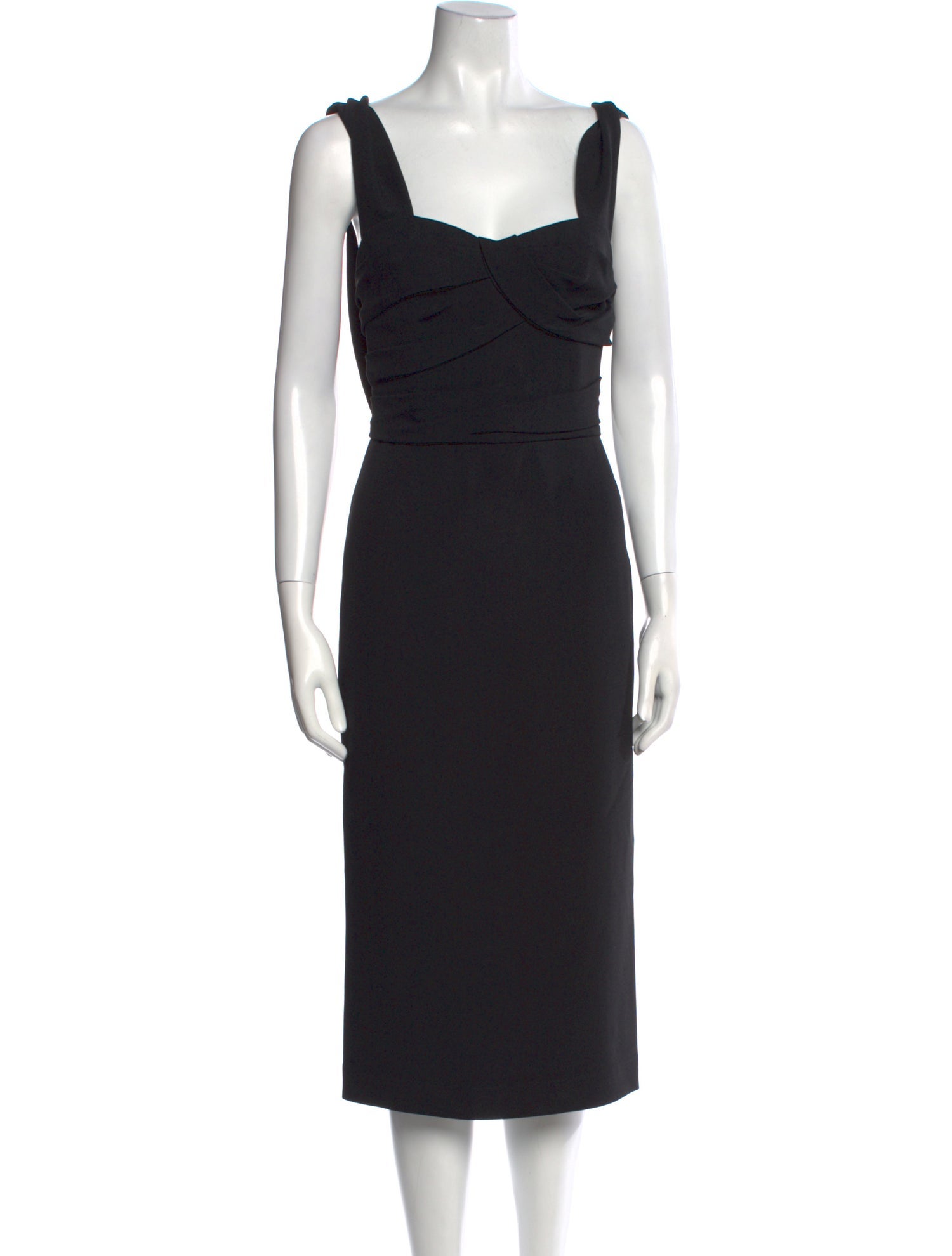 Burberry Prorsum Square Neckline Midi Length Dress