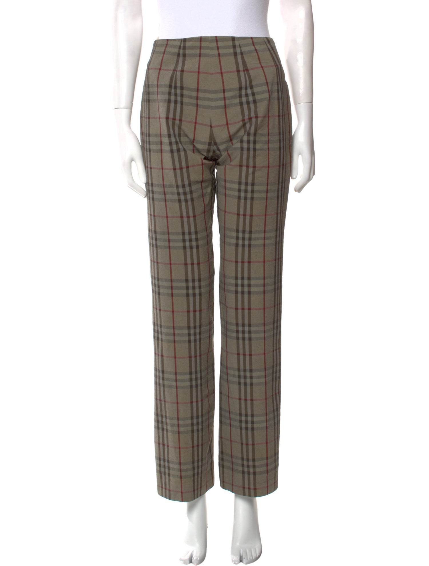 Burberry Prorsum Plaid Print Wide Leg Pants