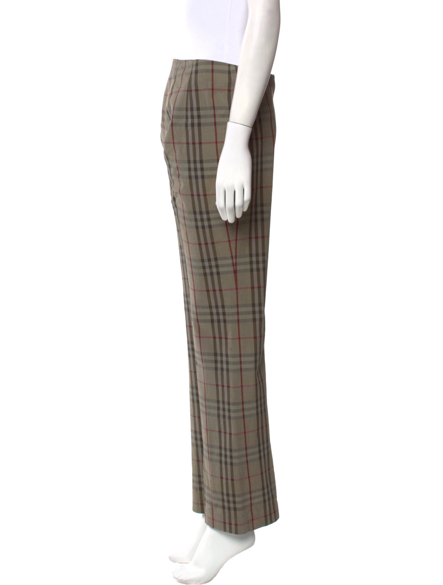 Burberry Prorsum Plaid Print Wide Leg Pants