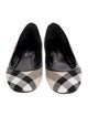 Burberry Prorsum Nova Check Pattern Leather Trim Embellishment Ballet Flats