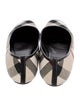 Burberry Prorsum Nova Check Pattern Leather Trim Embellishment Ballet Flats