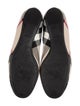 Burberry Prorsum Nova Check Pattern Leather Trim Embellishment Ballet Flats