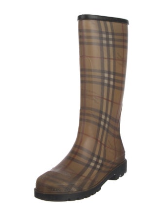 Burberry Prorsum Rubber Plaid Print Rain Boots