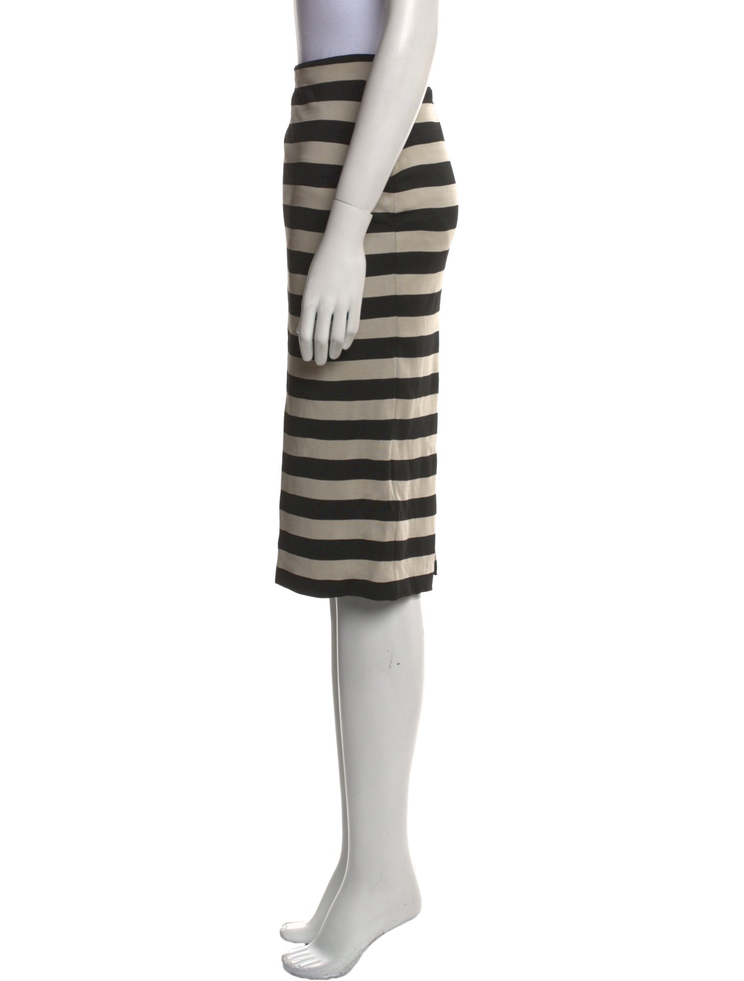 Burberry Prorsum Striped Knee-Length Skirt
