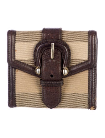 Burberry Prorsum Exploded Check Pattern Canvas Compact Wallet