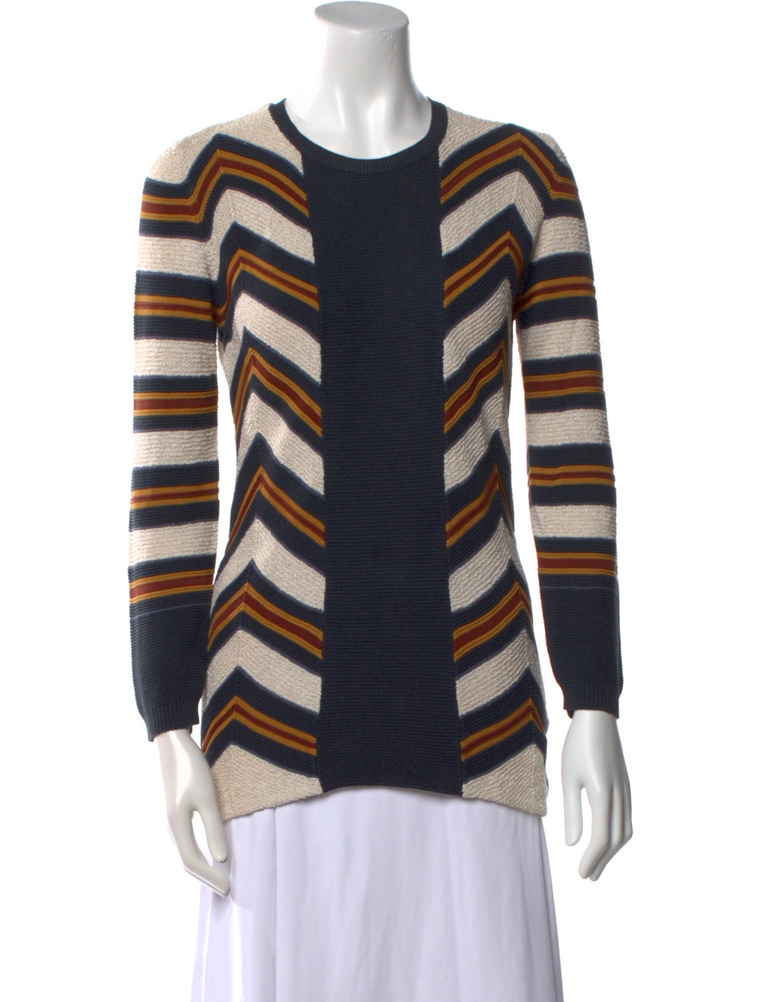 Burberry Prorsum Striped Scoop Neck Sweater