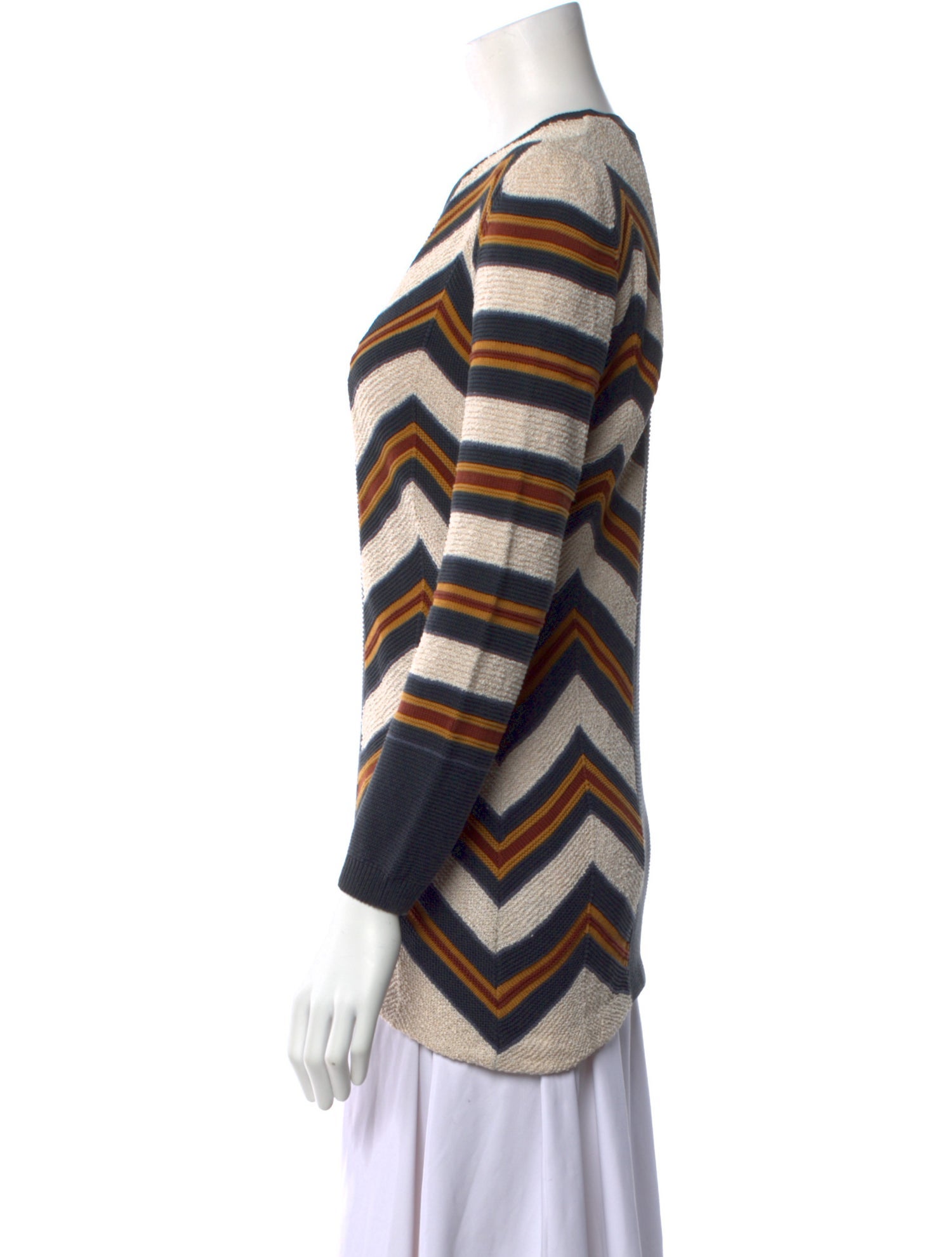 Burberry Prorsum Striped Scoop Neck Sweater