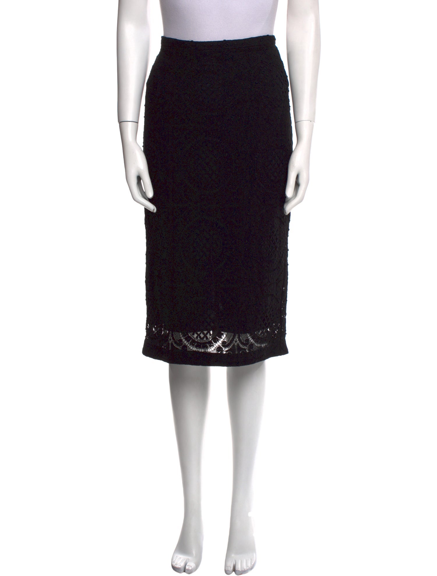 Burberry Prorsum Lace Trim Embellishment Knee-Length Skirt