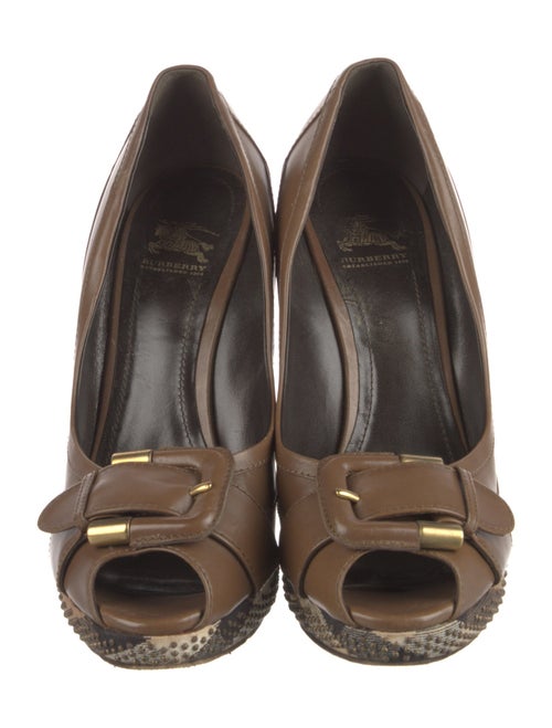 Burberry Prorsum Nova Check Pattern Leather Pumps