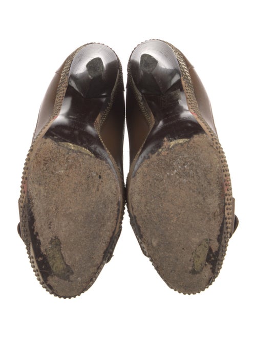 Burberry Prorsum Nova Check Pattern Leather Pumps
