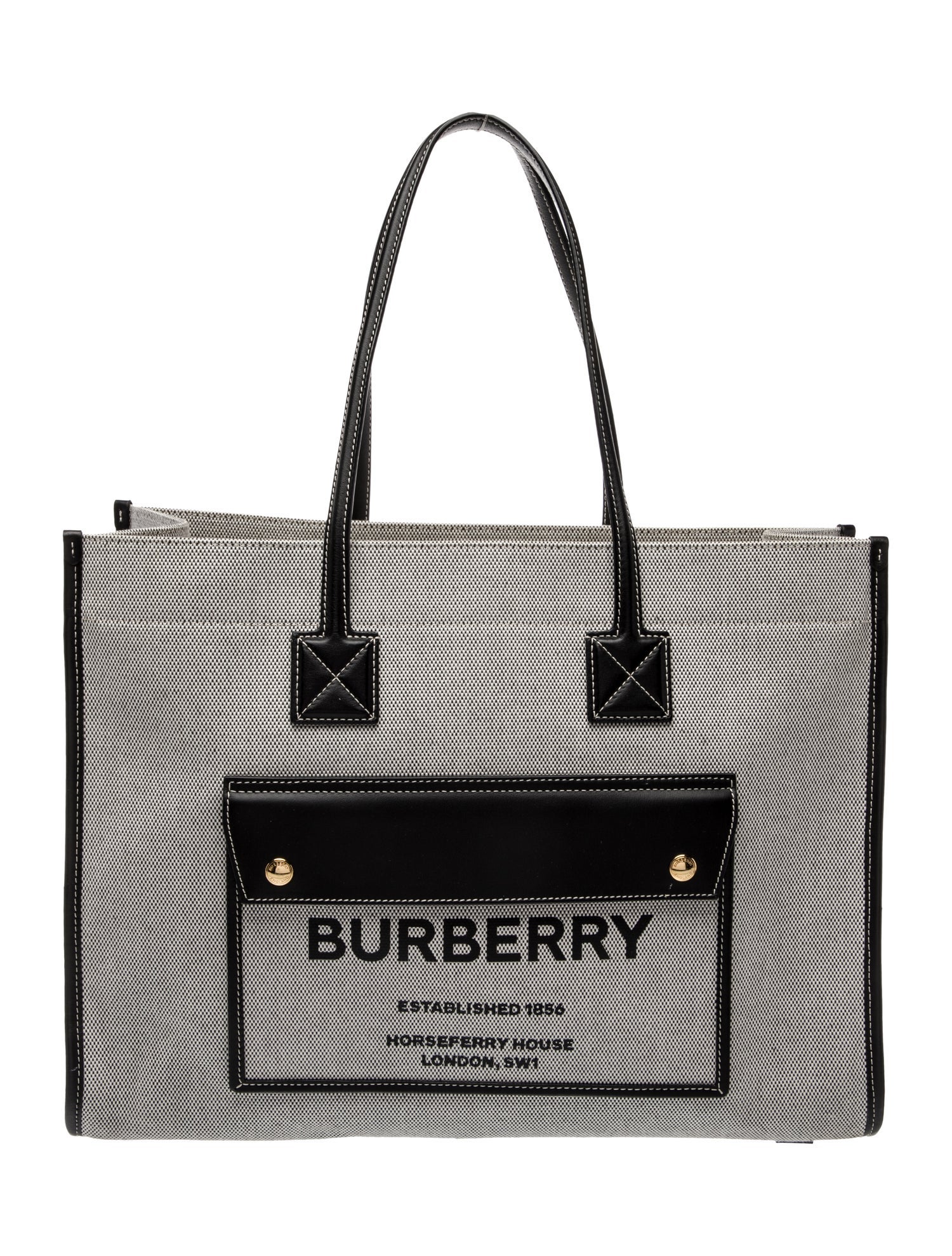 Burberry Canvas Toile Freya Shoulder Bag Medium