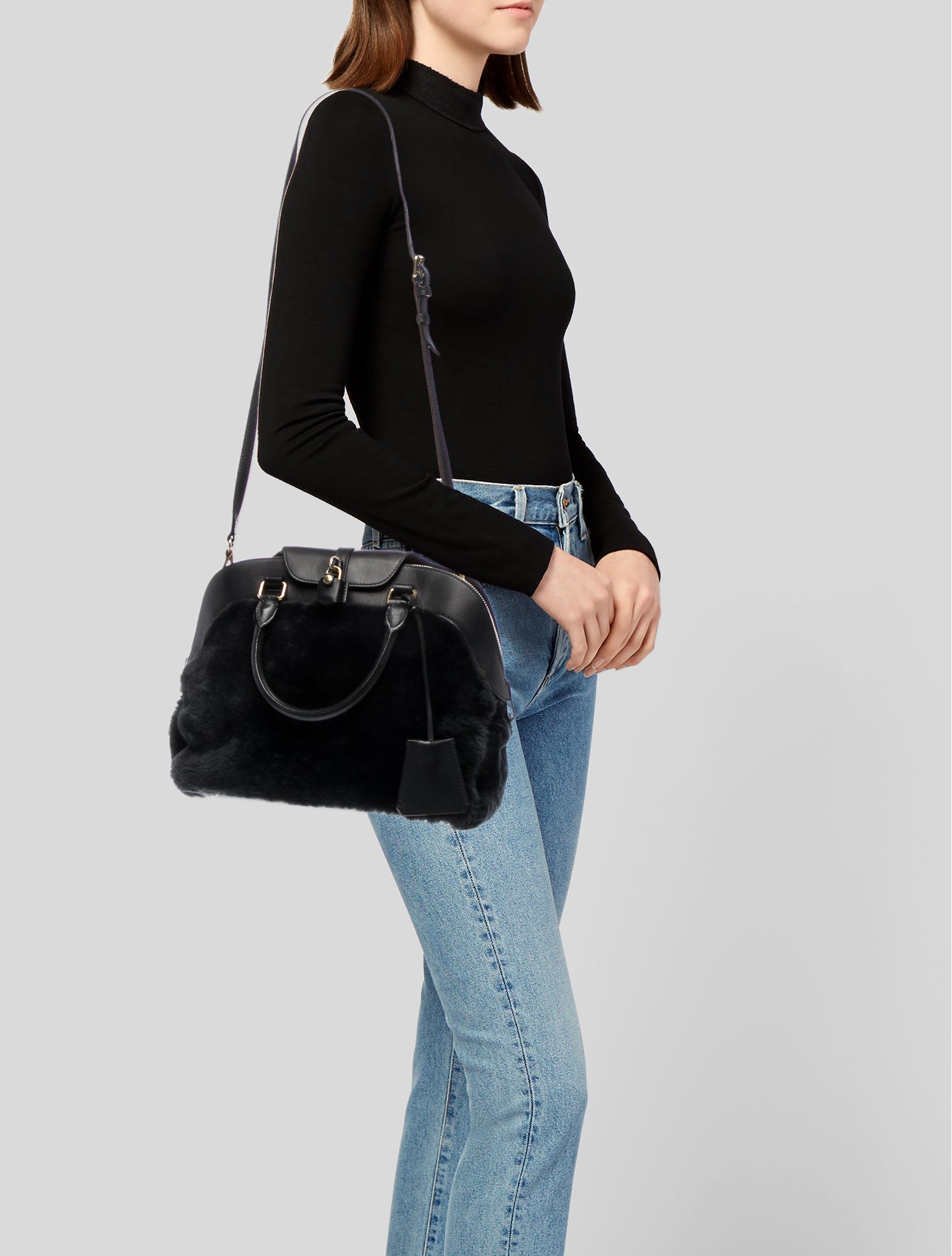 Burberry Prorsum Shearling Top Handle Bag