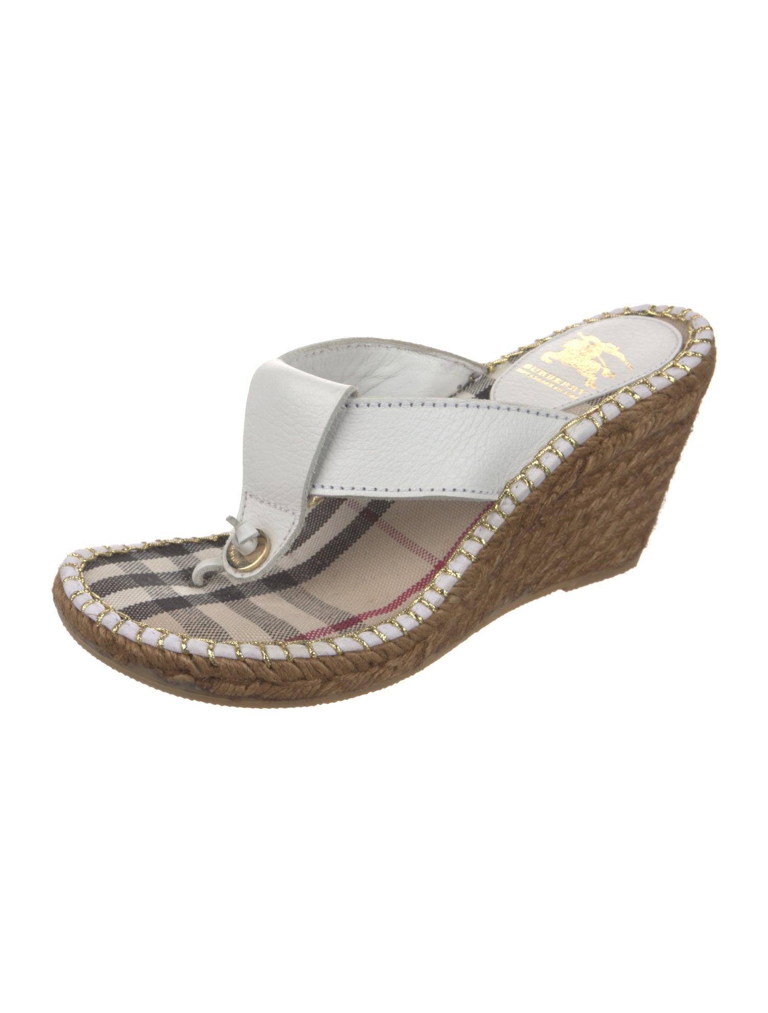 Burberry Prorsum Nova Check Pattern Leather Espadrilles