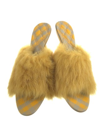Burberry Prorsum Faux Fur Slides
