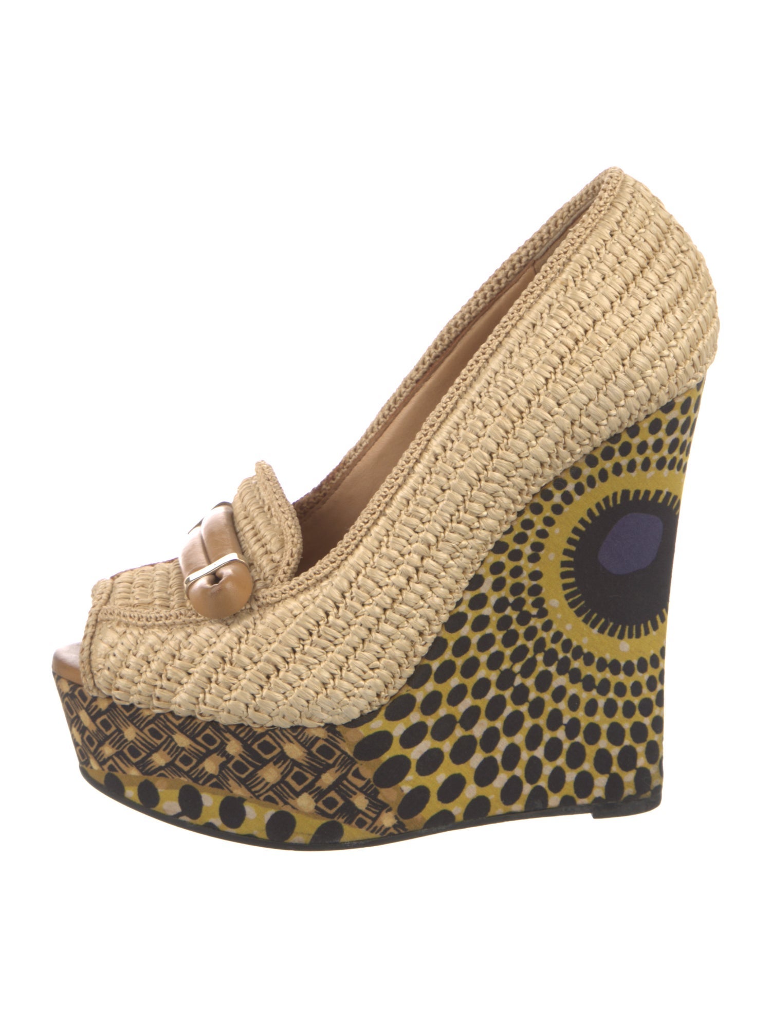 Burberry Prorsum Straw Printed Pumps
