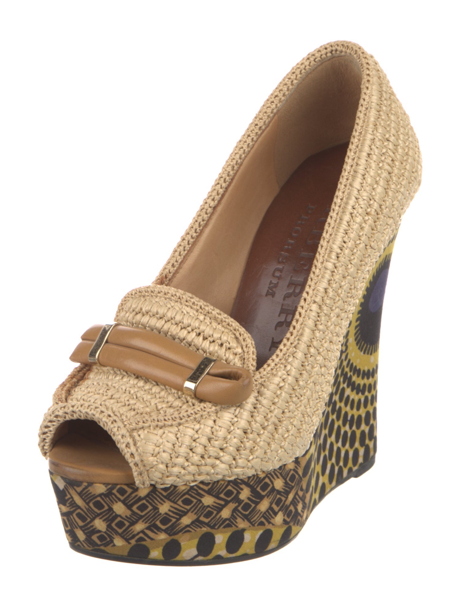 Burberry Prorsum Straw Printed Pumps