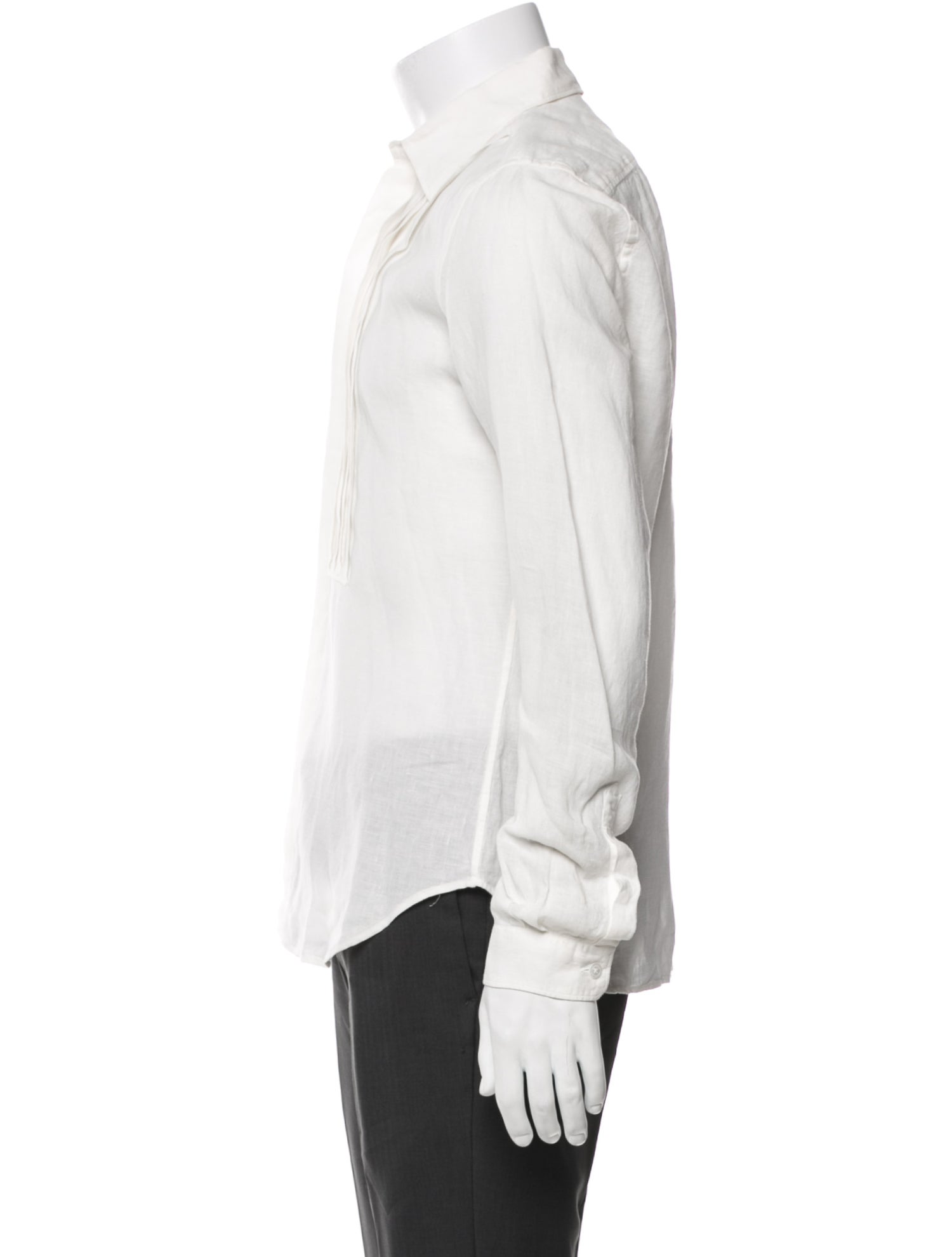 Burberry Prorsum Nova Check Pattern Linen Tuxedo Shirt