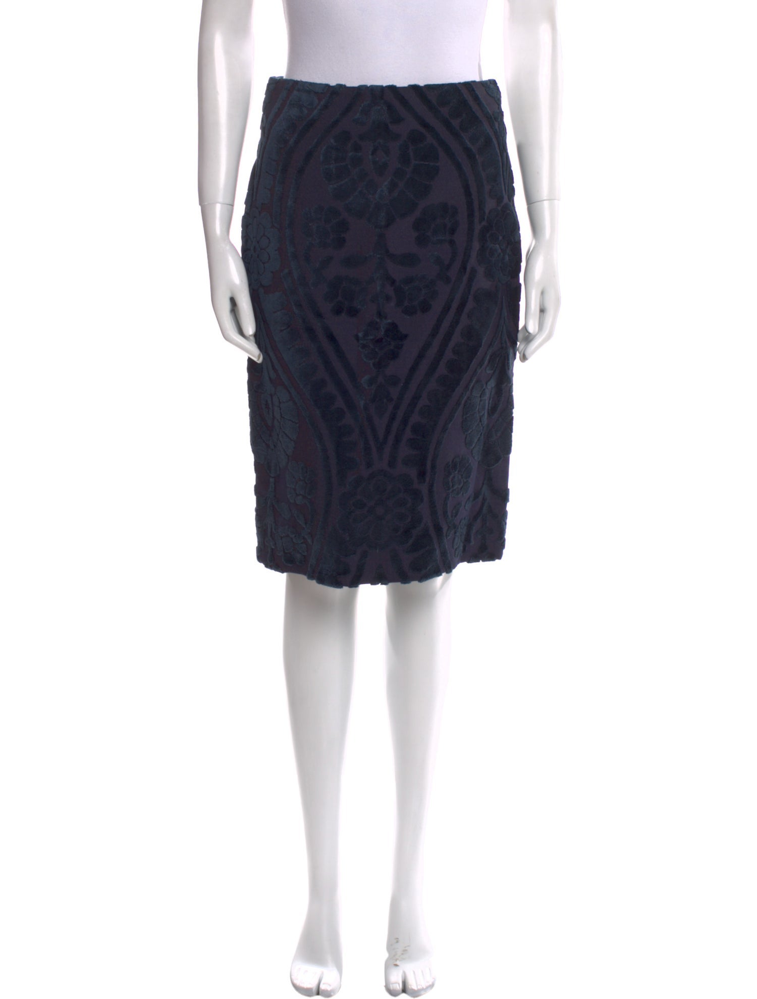 Burberry Prorsum Velvet Knee-Length Skirt