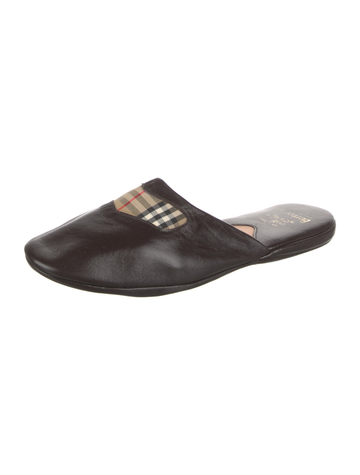 Burberry Prorsum Leather Graphic Print Slippers