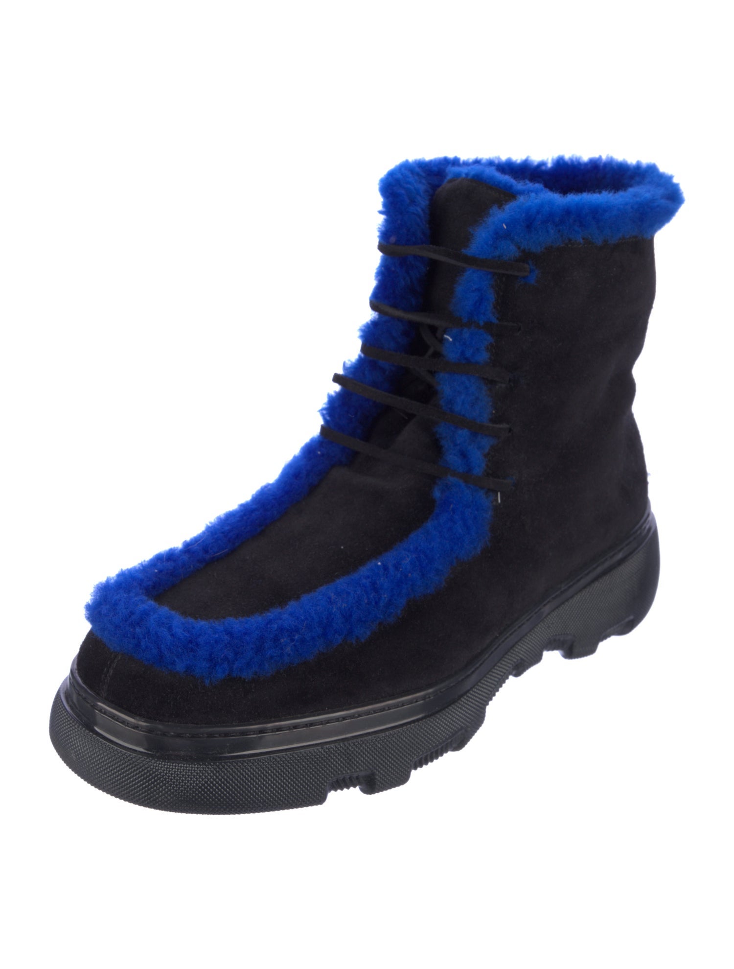 Burberry Prorsum Suede Fur Trim Boots