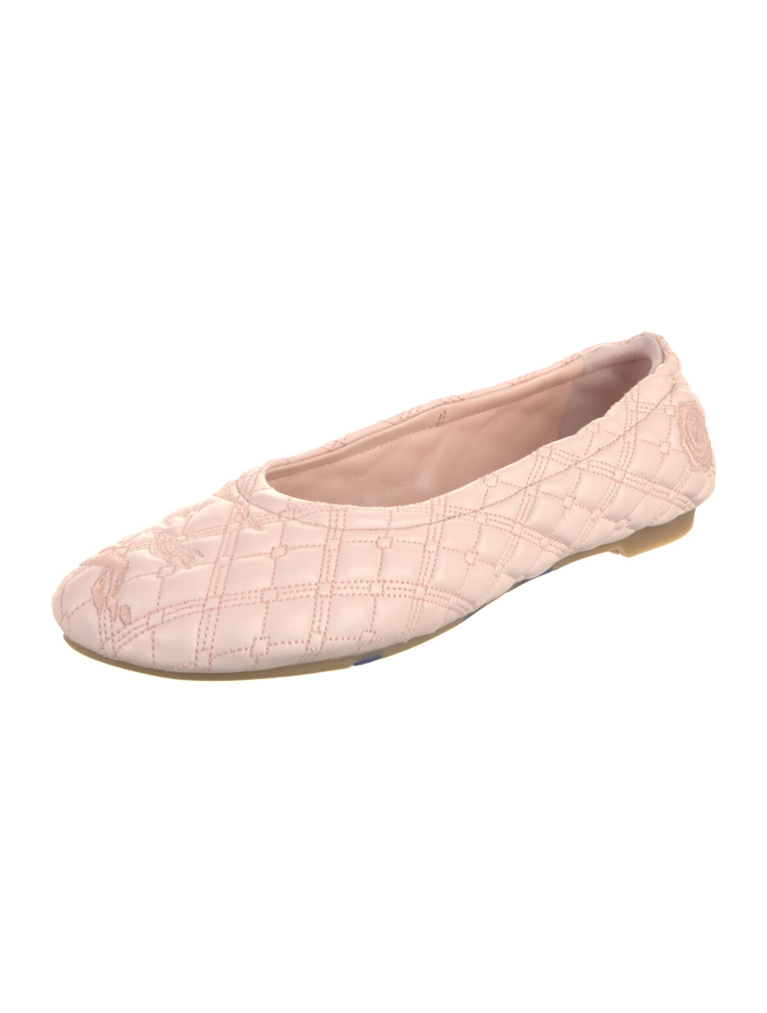 Burberry Prorsum Leather Embroidered Accent Ballet Flats