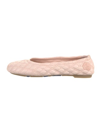 Burberry Prorsum Leather Embroidered Accent Ballet Flats