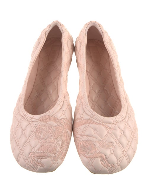 Burberry Prorsum Leather Embroidered Accent Ballet Flats