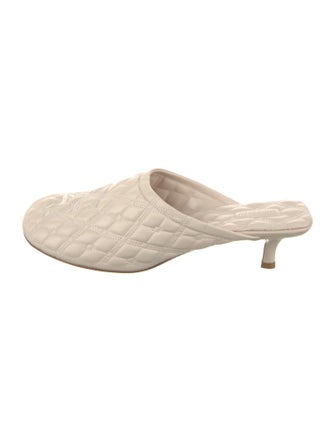 Burberry Leather Embroidered Accent Mules