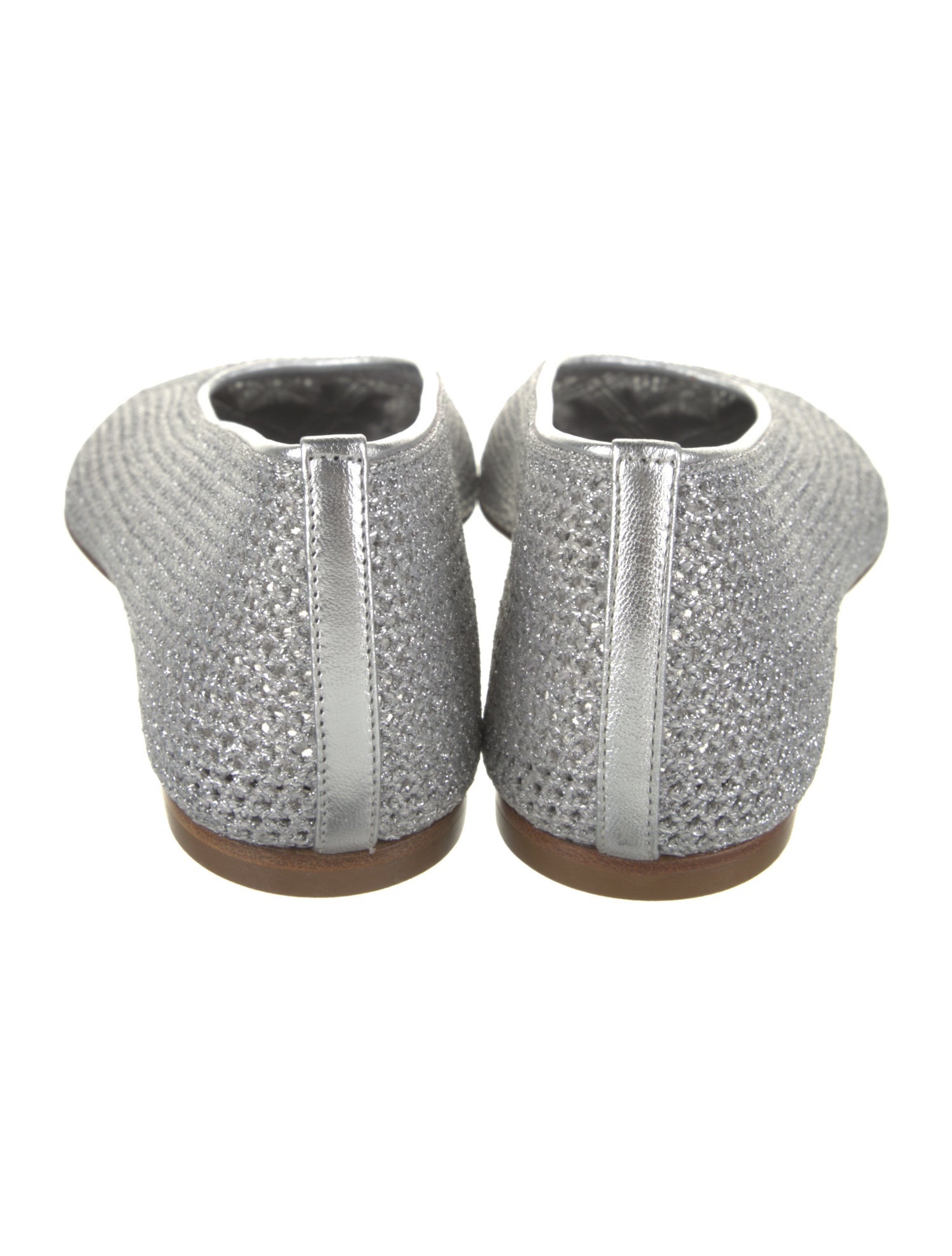 Burberry Leather Glitter Accents Flats