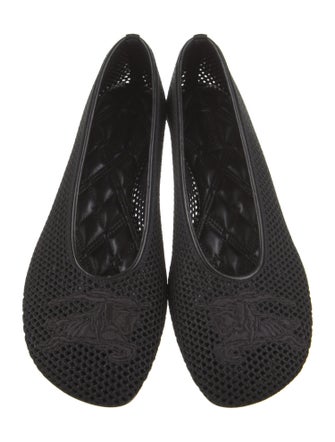 Burberry Leather Mesh Accents Flats