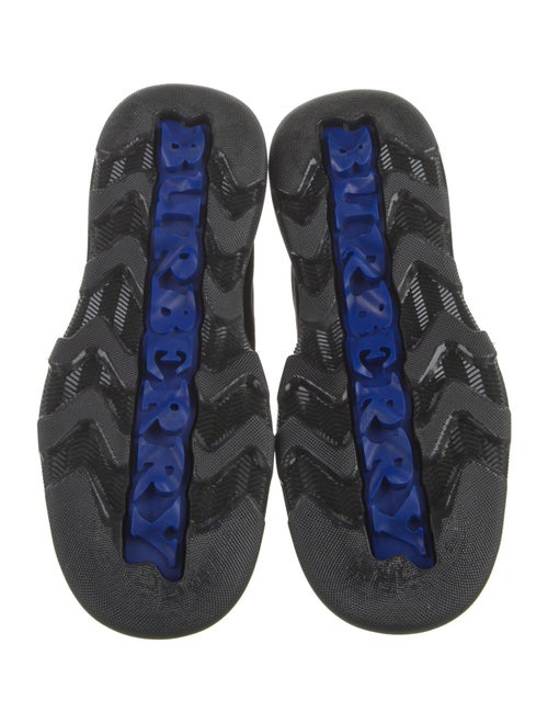 Burberry Suede Colorblock Pattern Lace-Up Boots