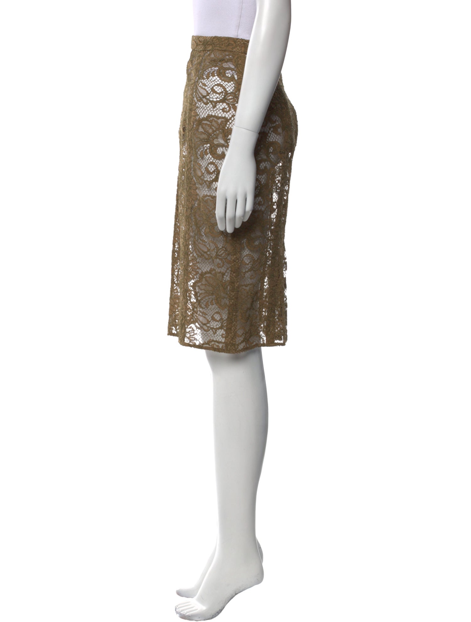 Burberry Prorsum Lace Pattern Knee-Length Skirt