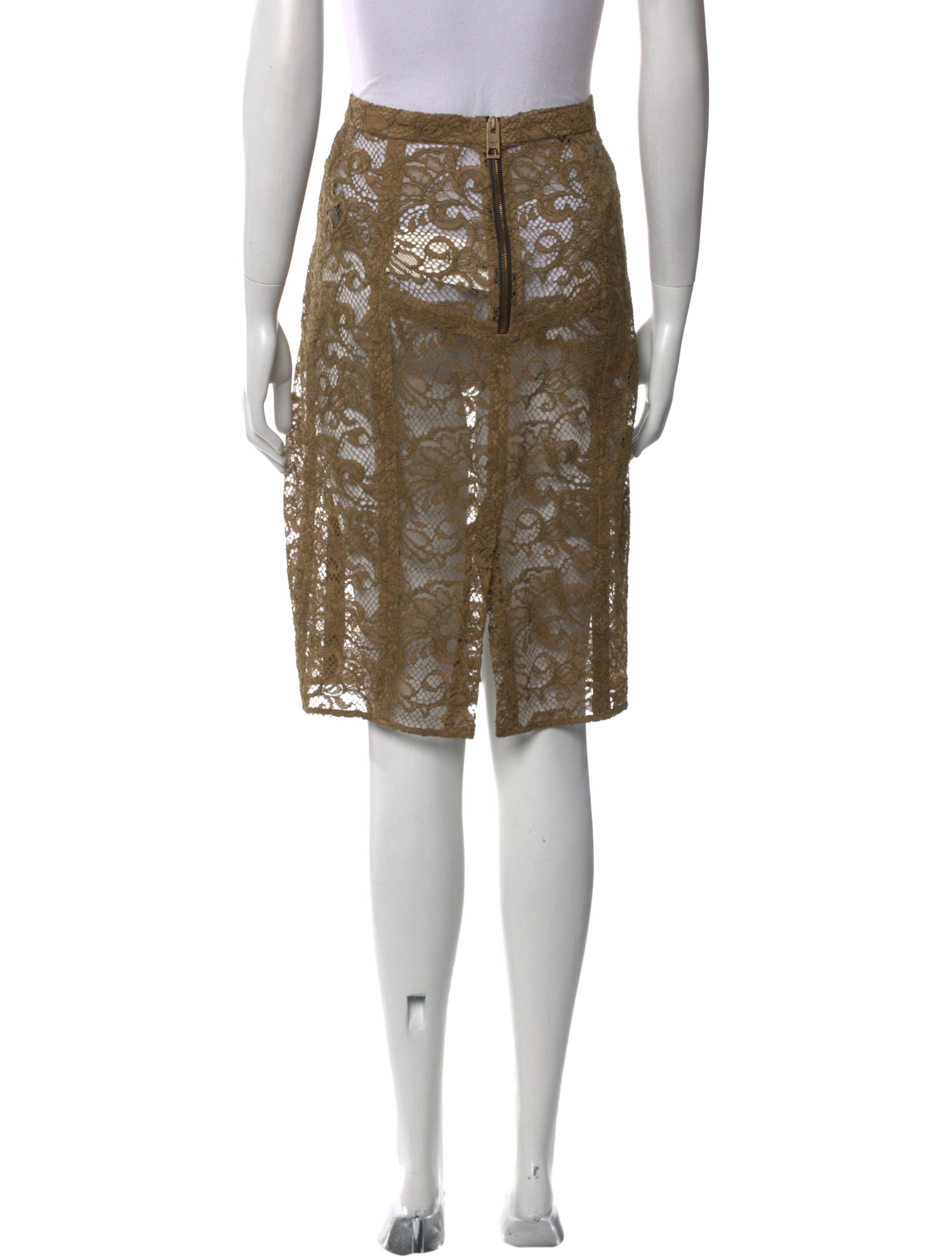Burberry Prorsum Lace Pattern Knee-Length Skirt
