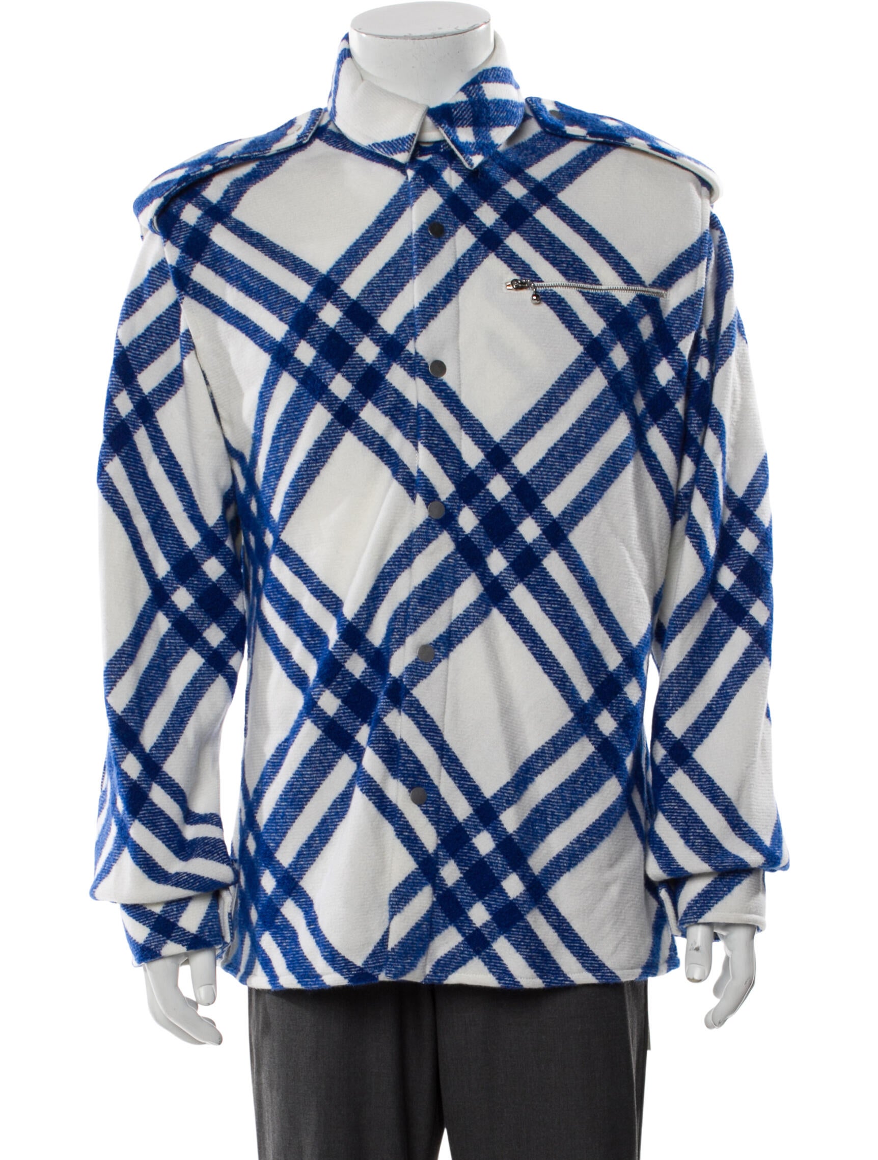 Burberry Prorsum Wool Plaid Print Trucker Jacket w/ Tags