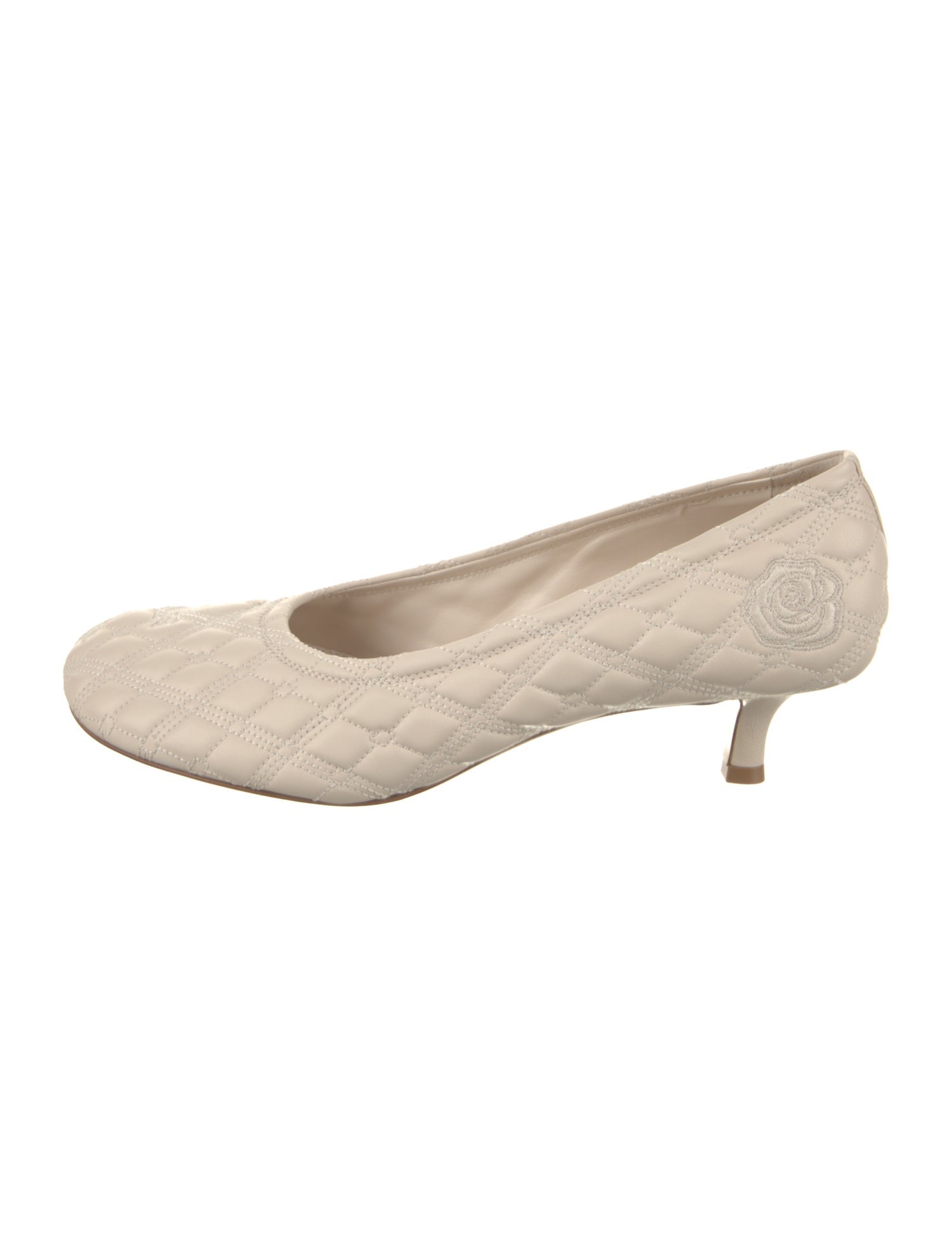 Burberry Prorsum Leather Embroidered Accent Pumps