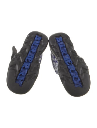 Burberry Plaid Print Lace-Up Boots