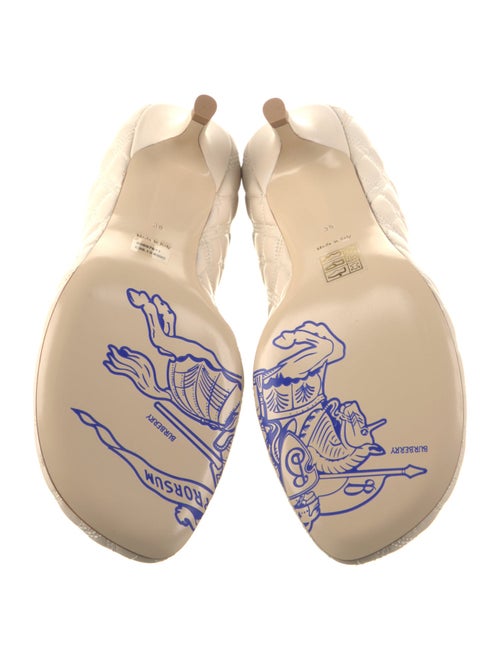 Burberry Leather Embroidered Accent Pumps