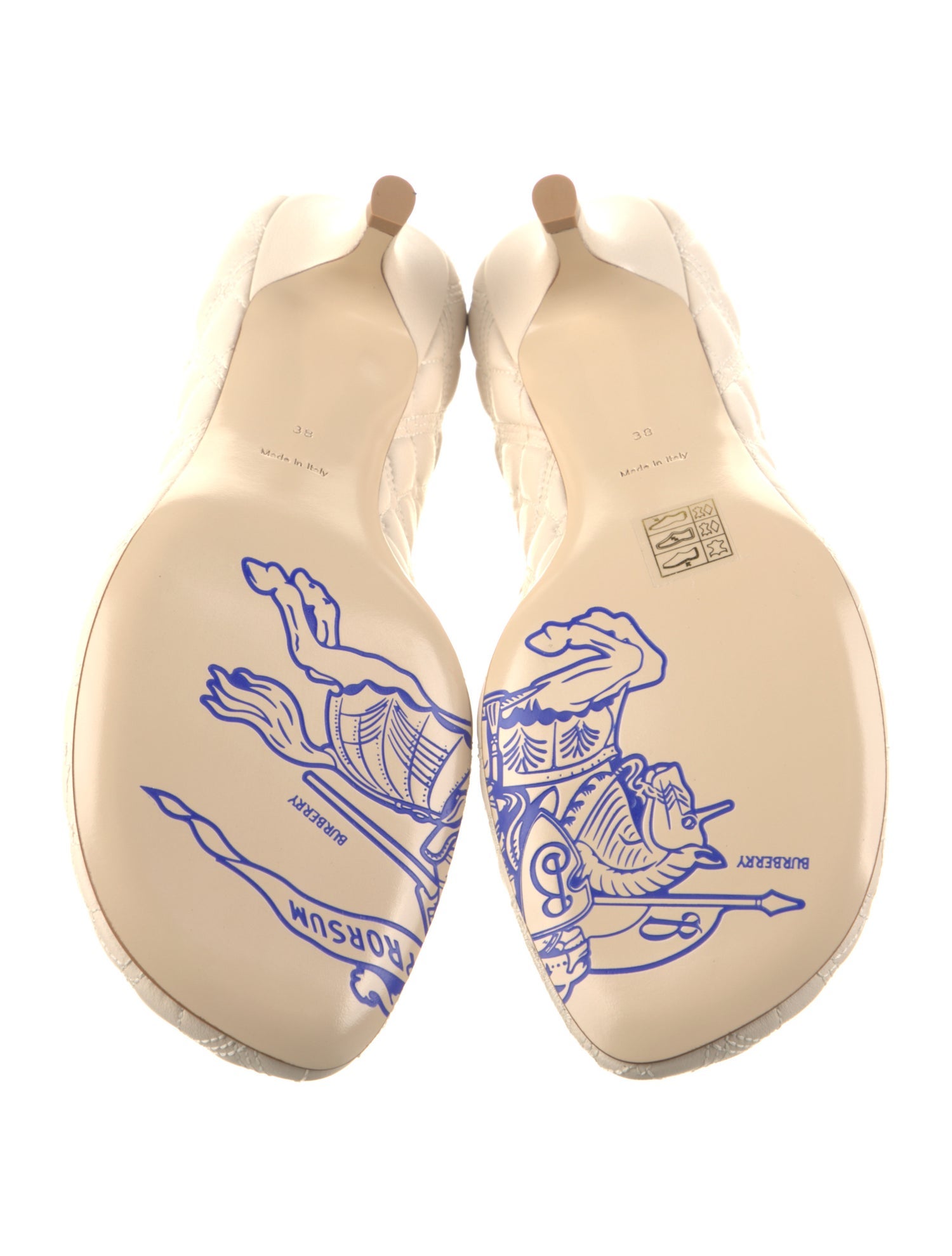 Burberry Leather Embroidered Accent Pumps