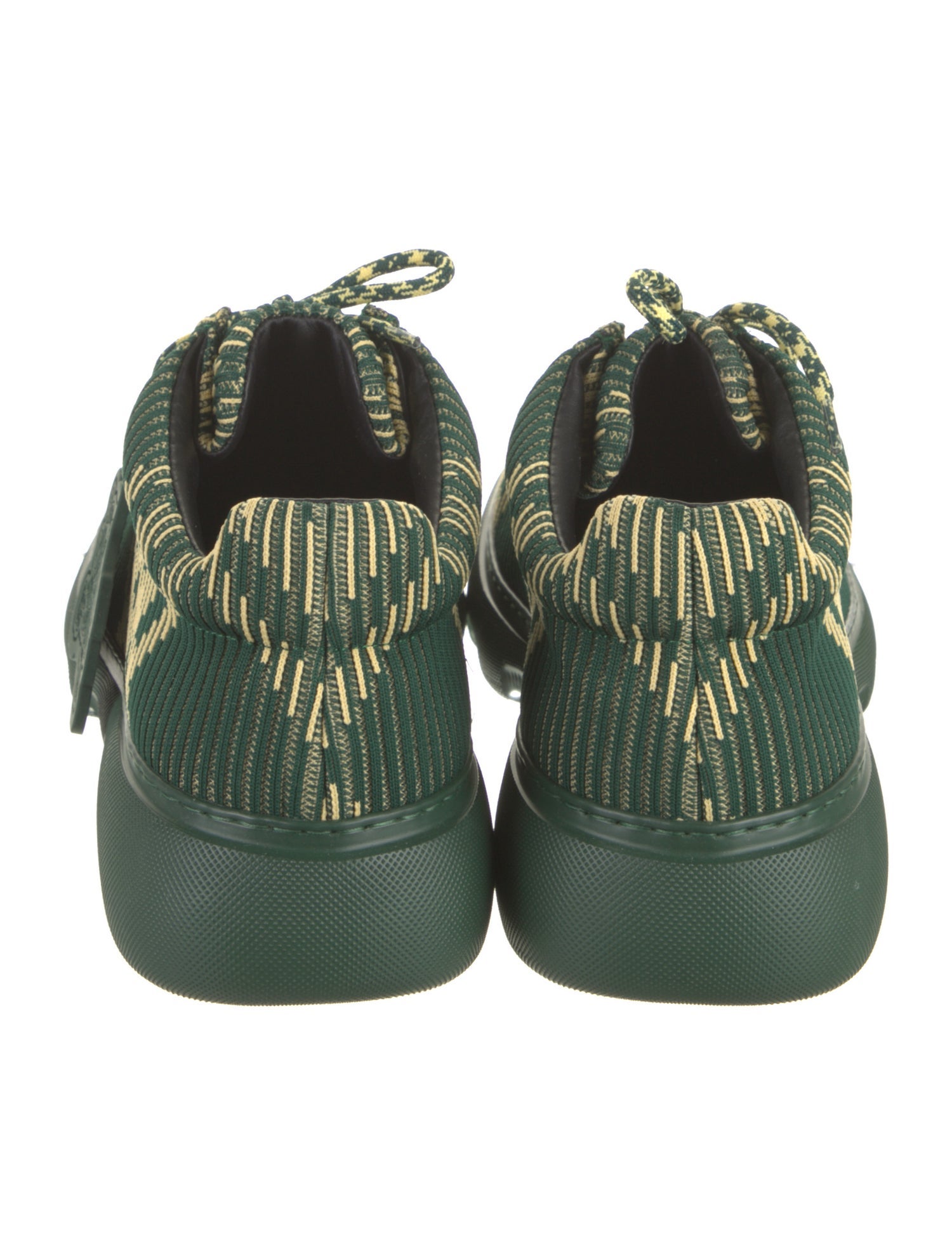 Burberry Leather Plaid Print Lace-Up Boots