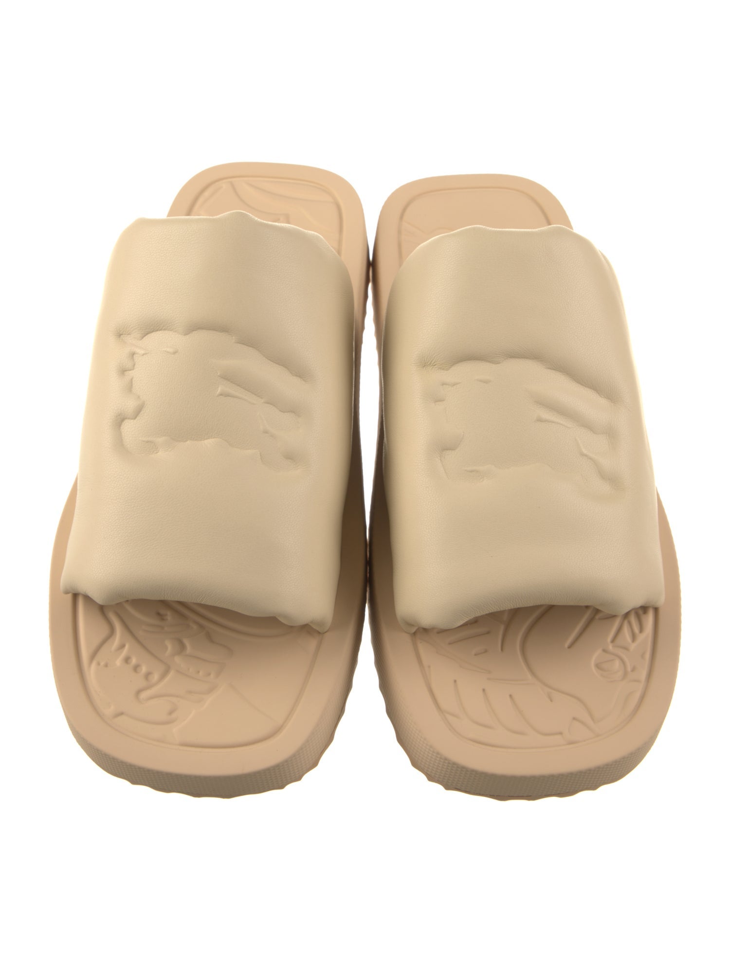 Burberry Leather Slides w/ Tags
