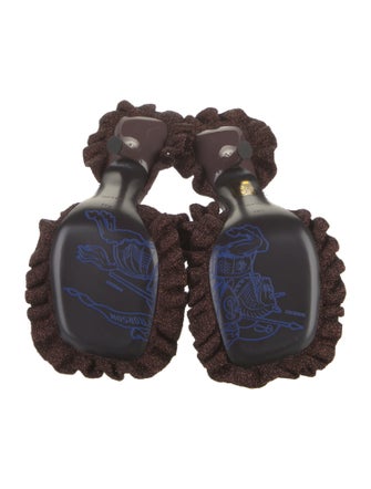 Burberry Prorsum Ruffle Embellishment Slingback Sandals