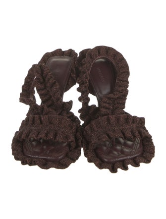 Burberry Prorsum Ruffle Embellishment Slingback Sandals