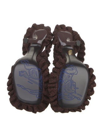 Burberry Prorsum Ruffle Embellishment Slingback Sandals